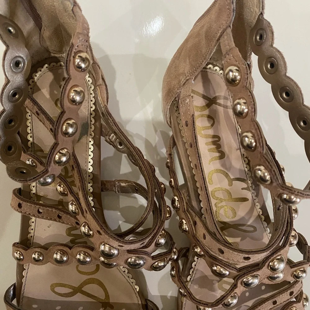 Sam Edelman Dustee‎ Gladiator Sandals 8.5 – Suede Studded Brown Boho Festival